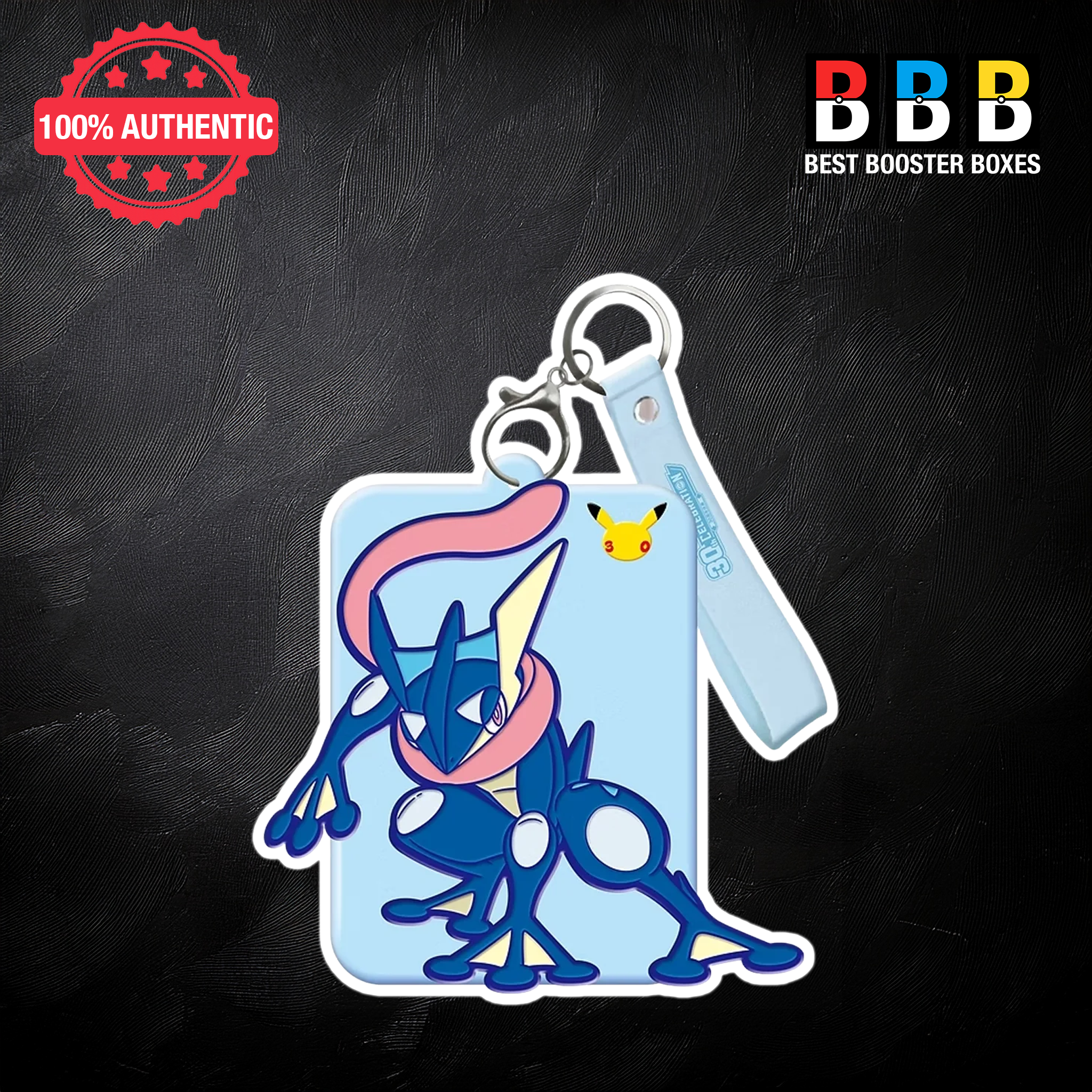 Pokémon 30th Celebration Greninja-themed Card Display Case and Keyring – Simplified Chinese TCG accessory