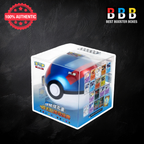 Pokemon 25th Anniversary Great Ball Primordial Arts Simplified Chinese gift box sealed in clear plastic display case, side view