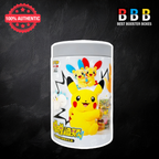 Pokemon Electric Plush Blind Box Tin Simplified Chinese - Pikachu cylindrical display tin with Plusle and Minun artwork