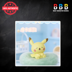 Pikachu PokéPeace Nap figure on a soft cloud base