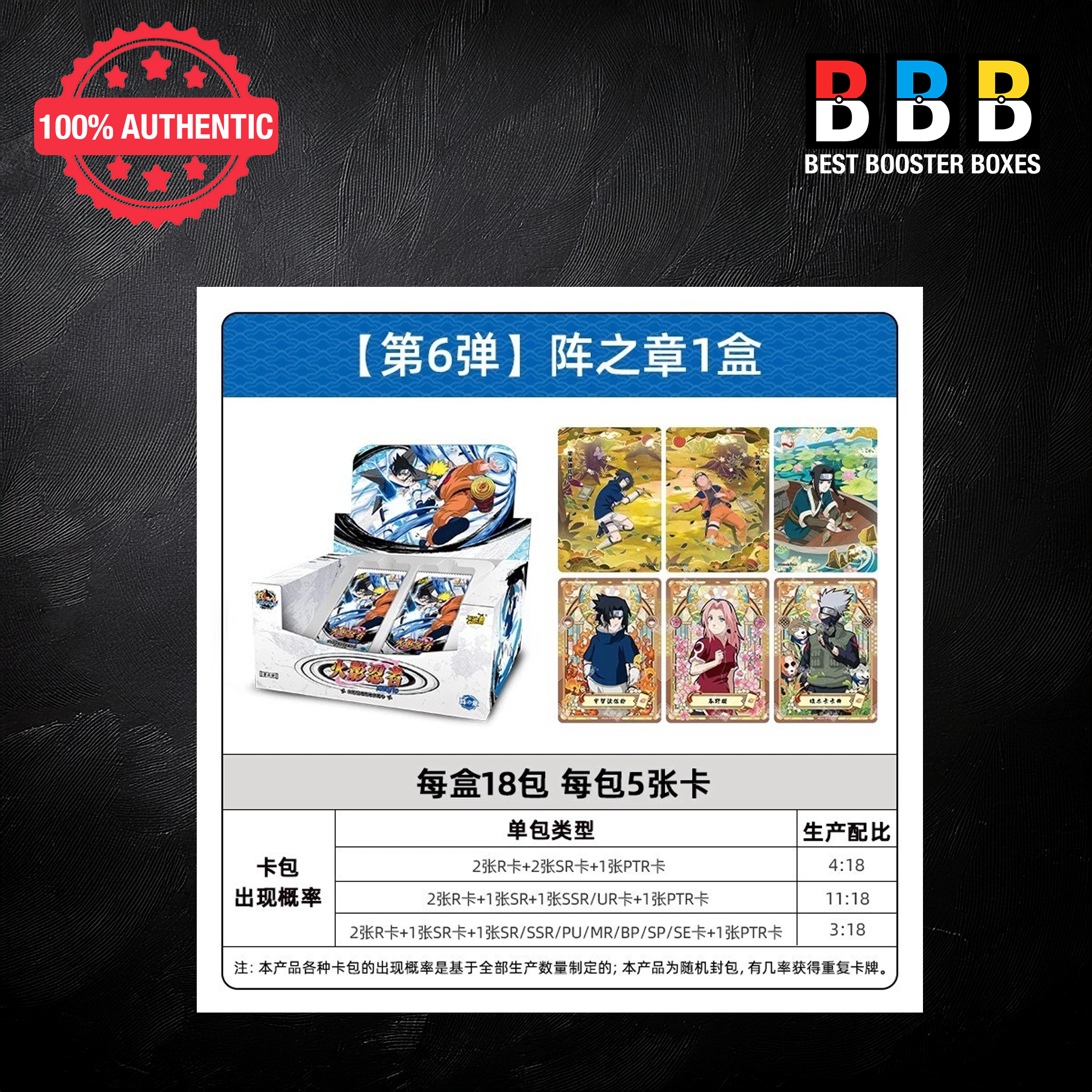Naruto Kayou Platinum Series 01 Booster Packs – 18 packs, 5 cards each, Factory Sealed