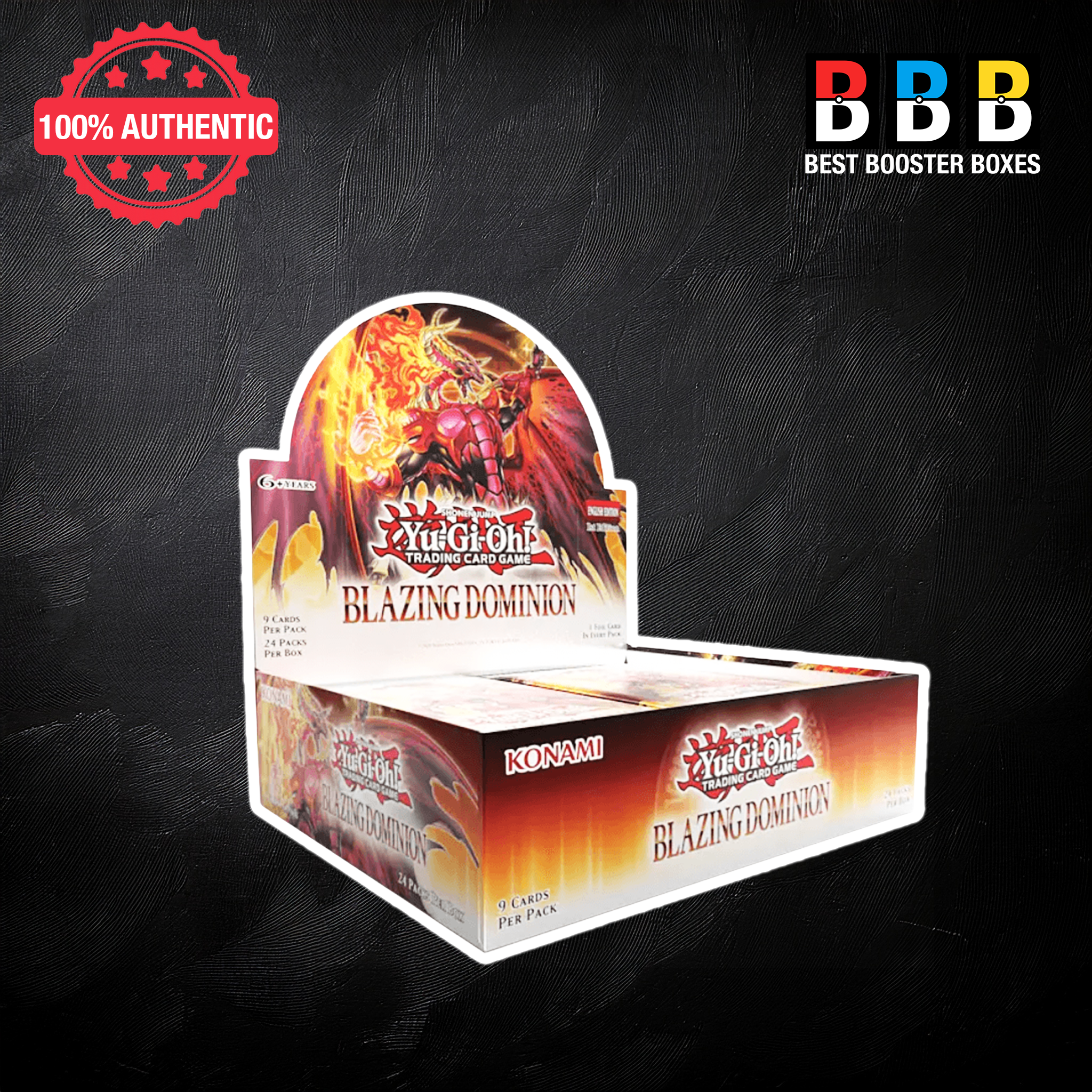 Yu-Gi-Oh! Blazing Dominion First Edition Sealed Booster Box – 24 Packs, Konami TCG