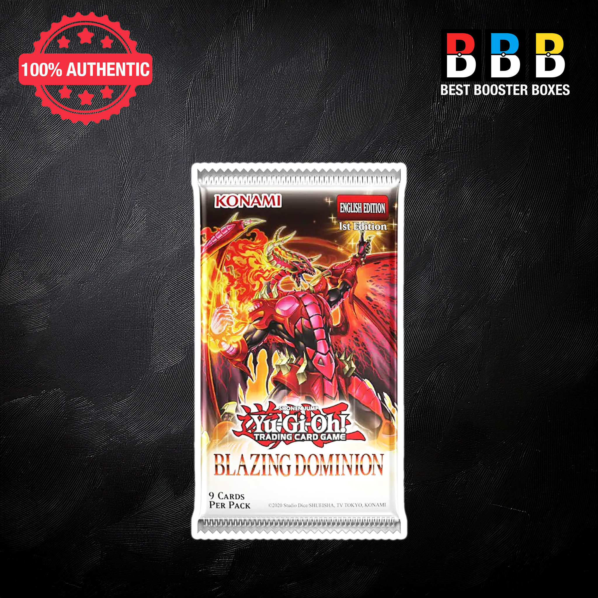 Yu-Gi-Oh! Blazing Dominion 1st Edition English Booster Pack – 9 Cards, Konami TCG