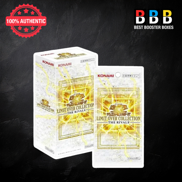 Yu-Gi-Oh! Limit Over Collection The Rivals Japanese Booster Box and pack - Konami CG2070 sealed factory box with gold foil artwork