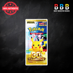 Pokémon 30th Celebration M6a Korean booster pack featuring Pikachu, Mew and Mewtwo artwork