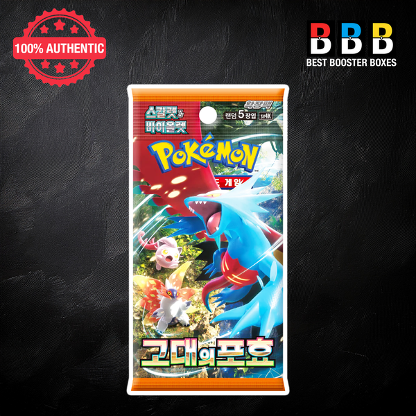 Pokémon Korean Ancient Roar Booster Pack (sv4k) – Factory Sealed, 5 Cards
