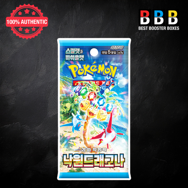 Paradise Dragona Booster Pack Sealed Pokémon Korean sv7a trading card game pack with premium collectible cards