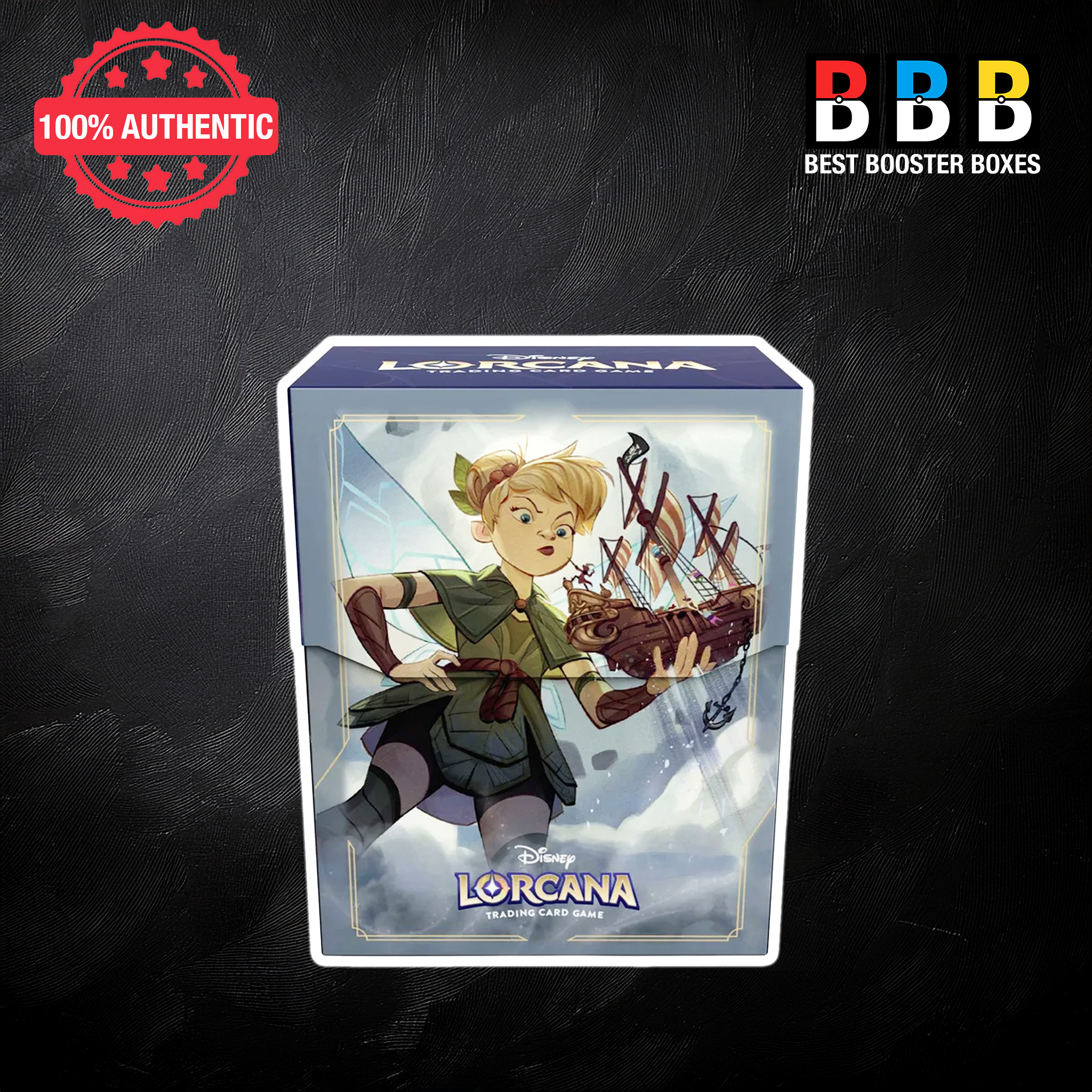 Disney Lorcana TCG Tinker Bell Deck Case Set 8 – Tinker Bell pirate ship illustrated art, 80-card capacity, Best Booster Boxes UK