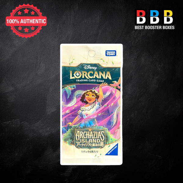 Disney Lorcana Archazia's Island Japanese Booster Pack – sealed single pack, 6 cards, by Takara Tomy
