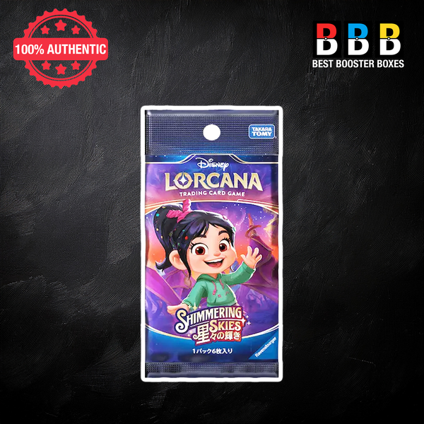 Disney Lorcana Shimmering Skies Japanese Booster Pack – 6 Random TCG Cards by Takara Tomy