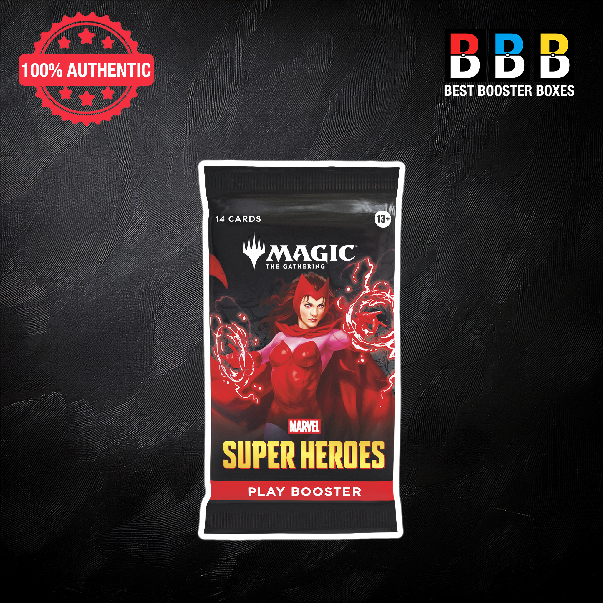 MTG Marvel Super Heroes Play Booster Pack — Magic The Gathering Factory Sealed UK Scarlet Witch Pack Art