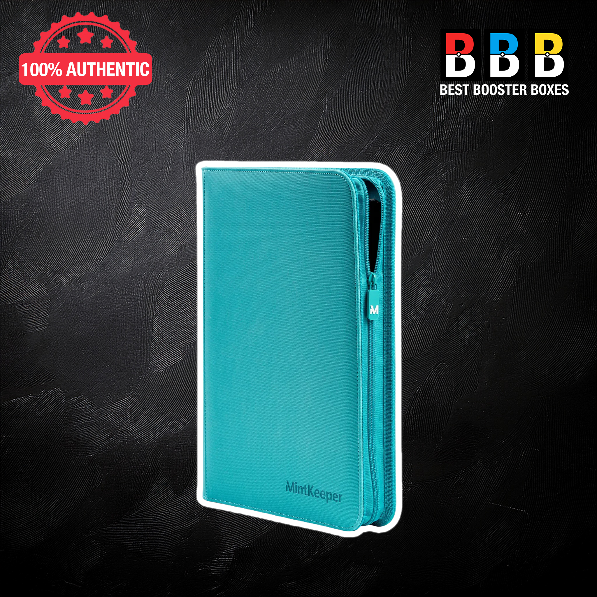 MintKeeper 4 Pocket Premium Zip Trading Card Binder – Aqua