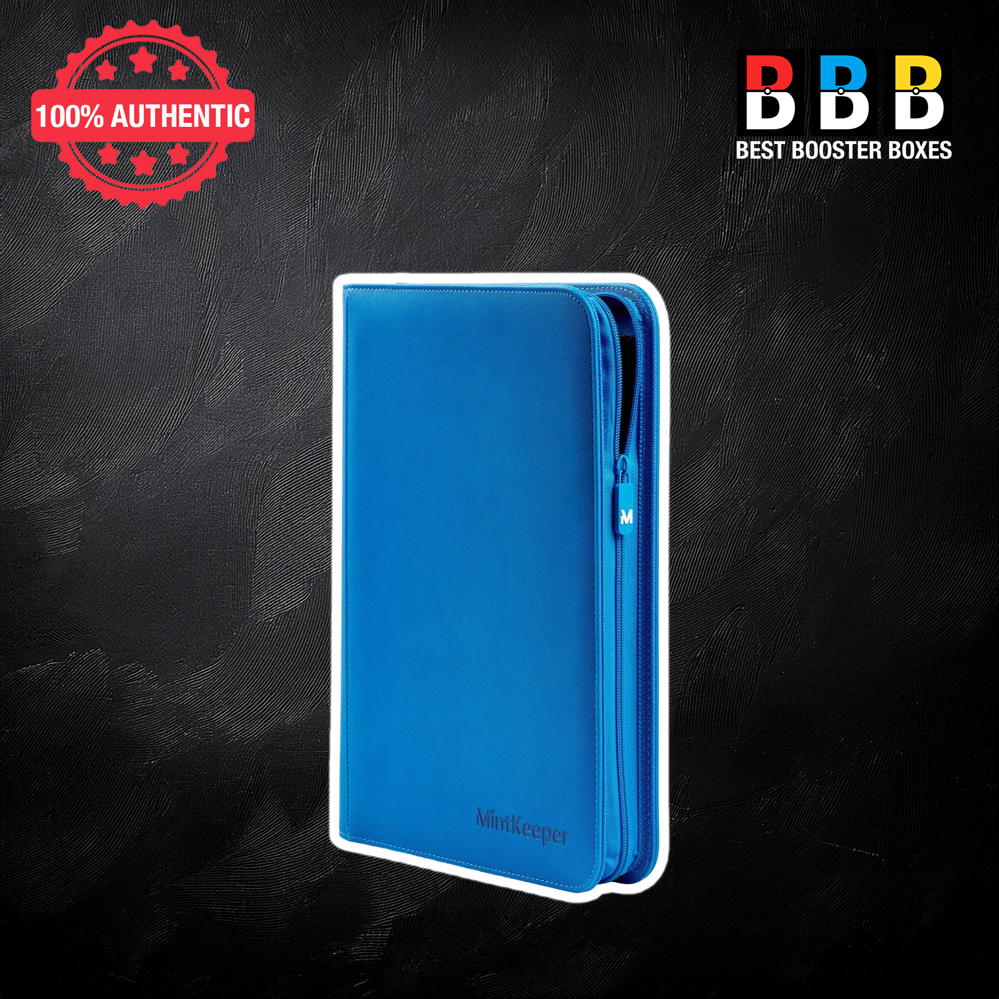 MintKeeper 4 Pocket Premium Zip Trading Card Binder – Blue