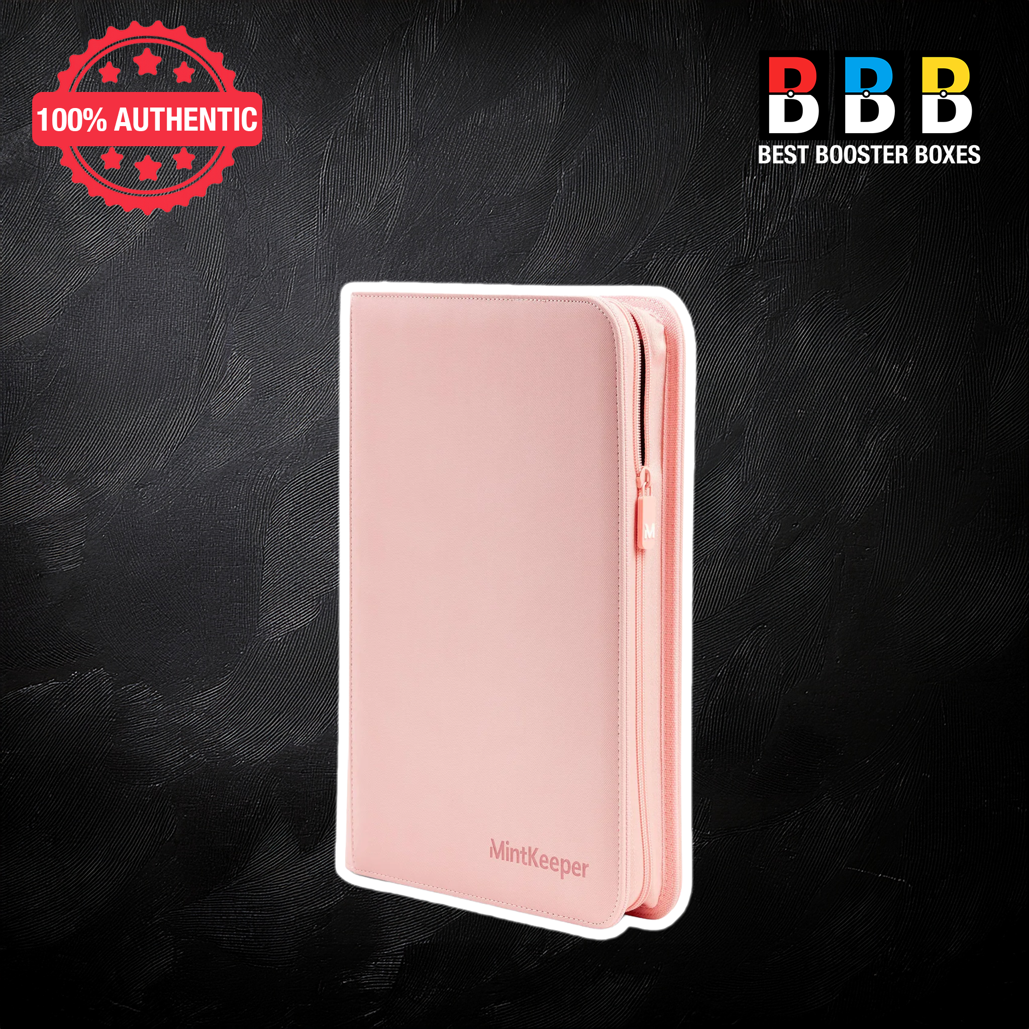 MintKeeper 4 Pocket Premium Zip Trading Card Binder – Pink