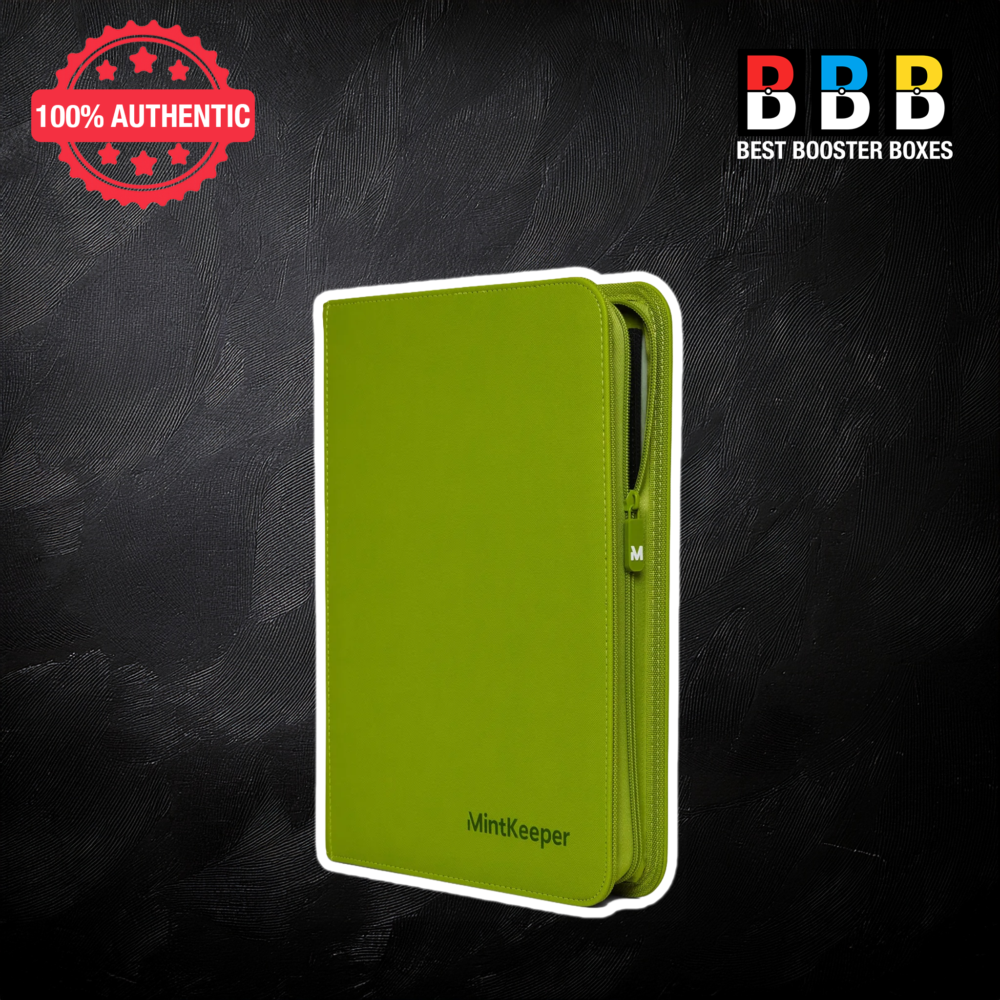 MintKeeper 9 Pocket Premium Zip Trading Card Binder in Lime Green