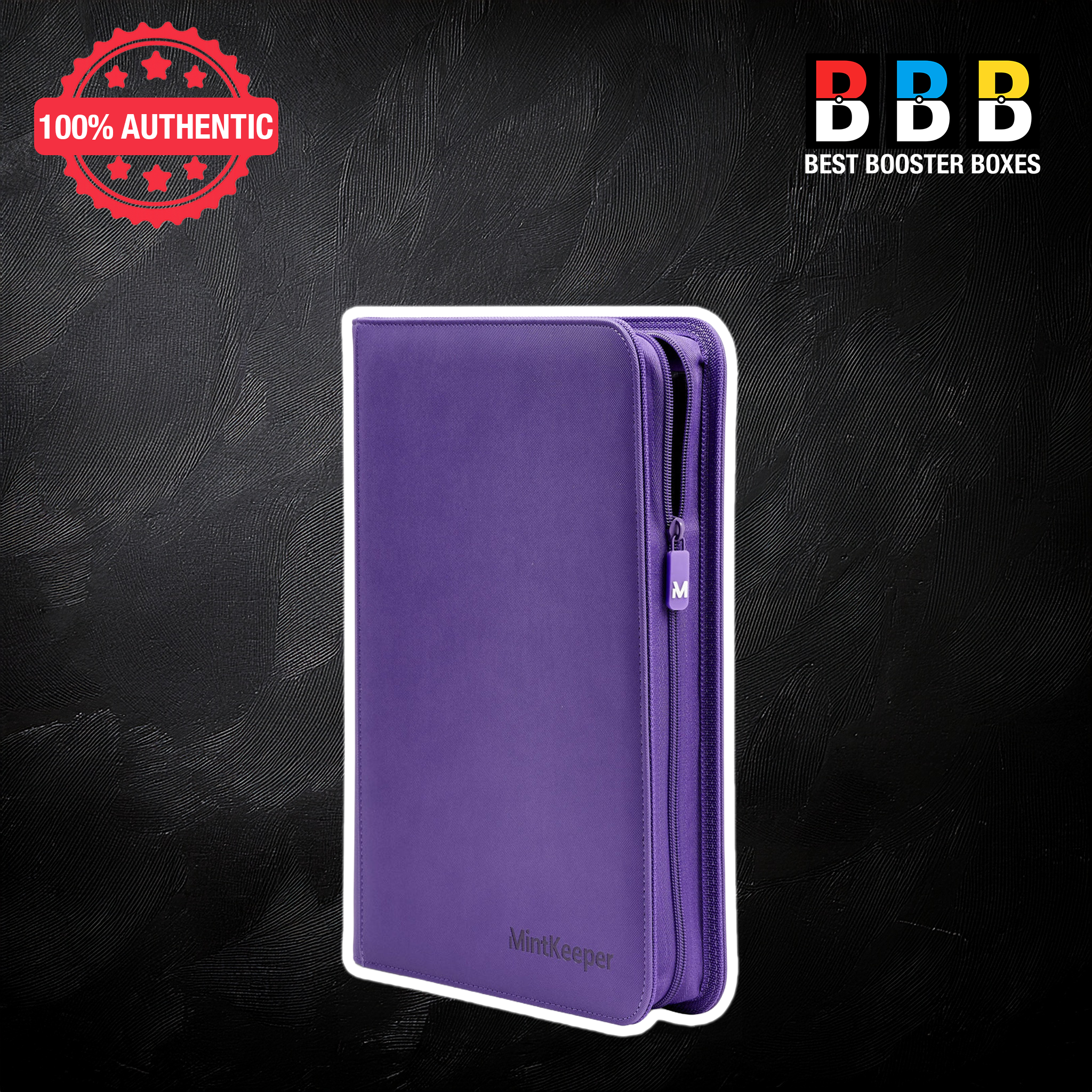 MintKeeper 9 Pocket Premium Zip Trading Card Binder in Purple