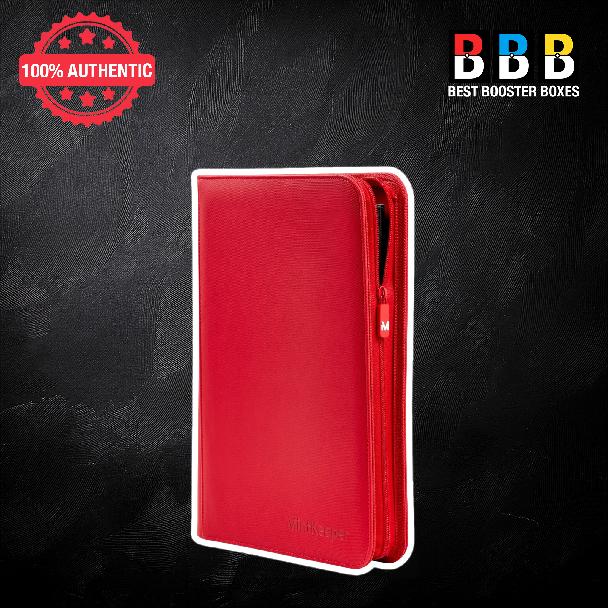 MintKeeper 9 Pocket Premium Zip Trading Card Binder in Red