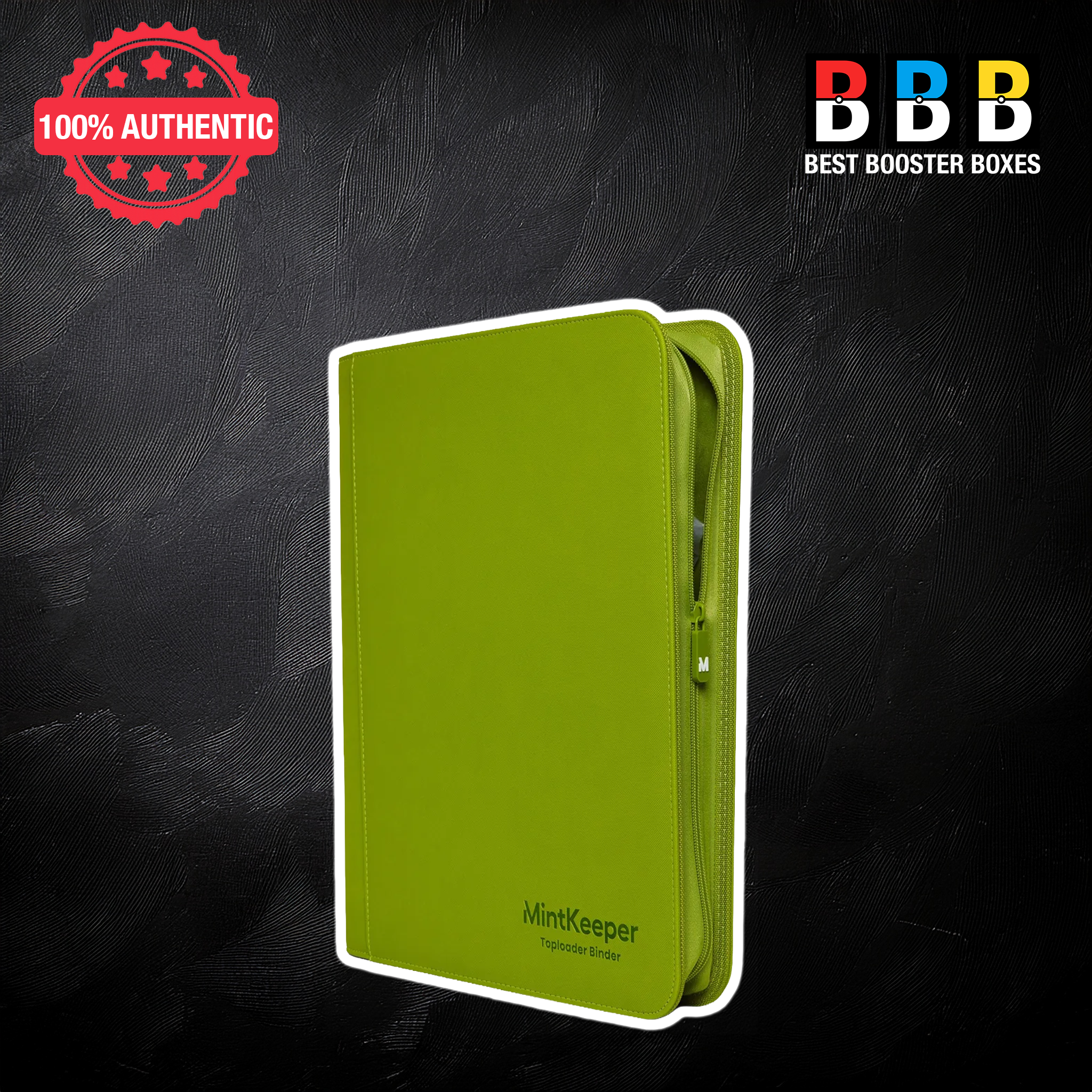 MintKeeper 252 Toploader 9 Pocket Zip Binder - Lime Green
