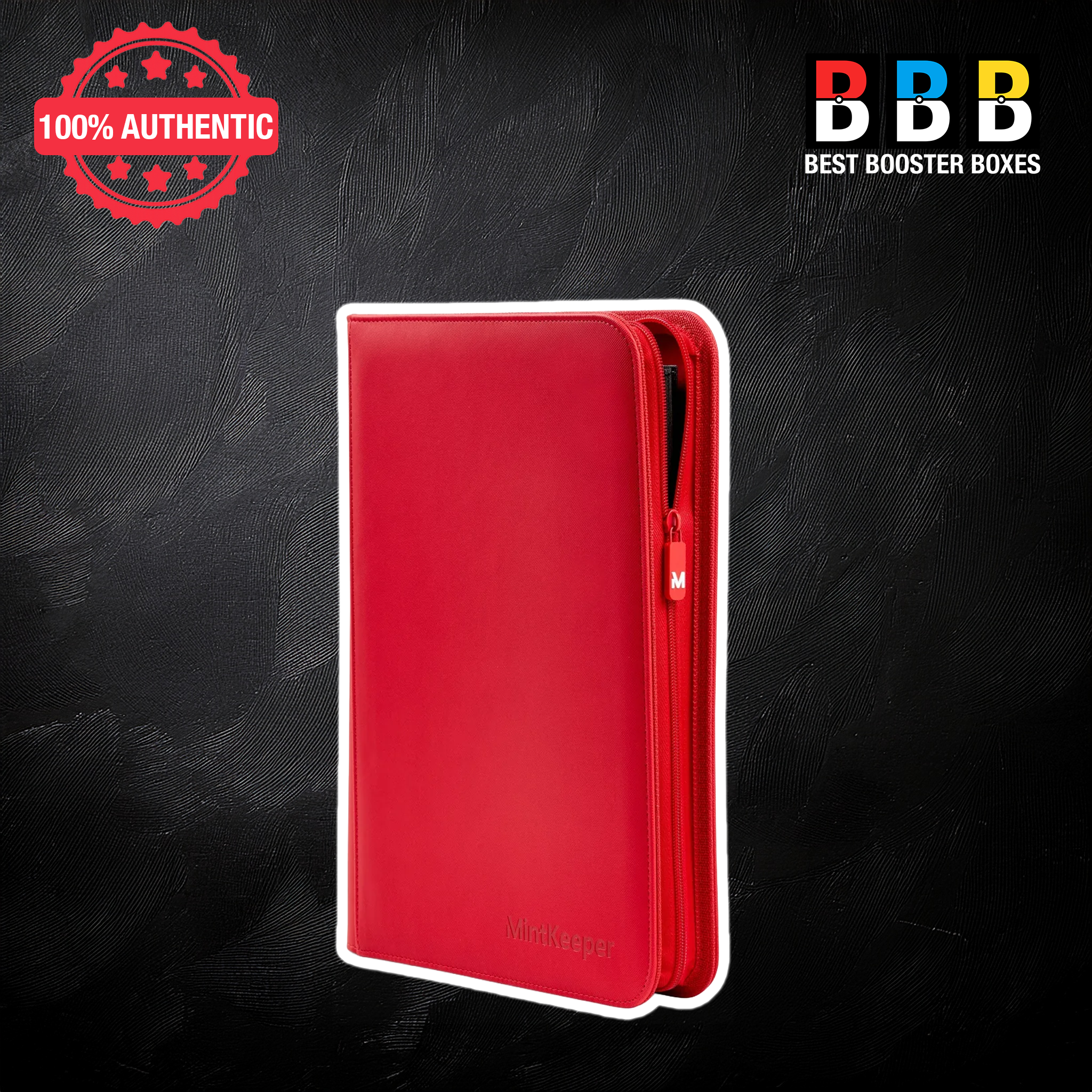 MintKeeper 252 Toploader 9 Pocket Zip Binder - Red