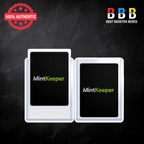 MintKeeper 3x4 Regular Toploaders showing front and back view – clear 35pt rigid card holders for standard trading cards