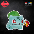 Pokémon Bulbasaur 12 inch plush toy – official soft stuffed figure with embroidered face and Pokémon hang tag