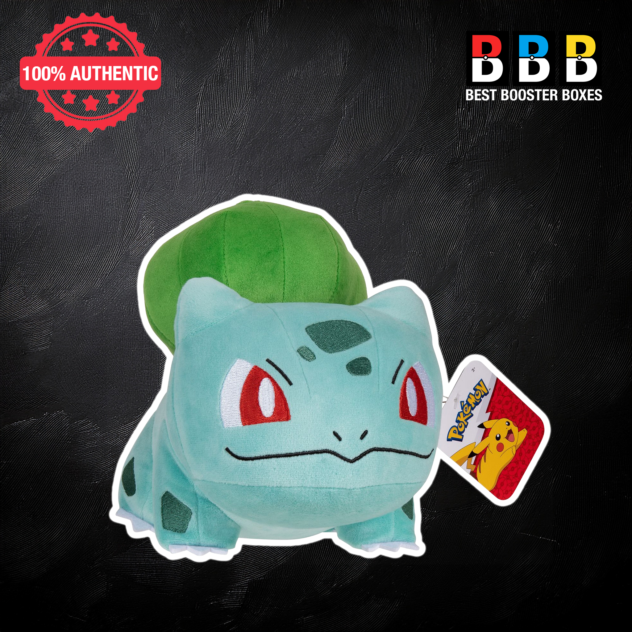 Pokémon Bulbasaur 12 inch plush toy – official soft stuffed figure with embroidered face and Pokémon hang tag