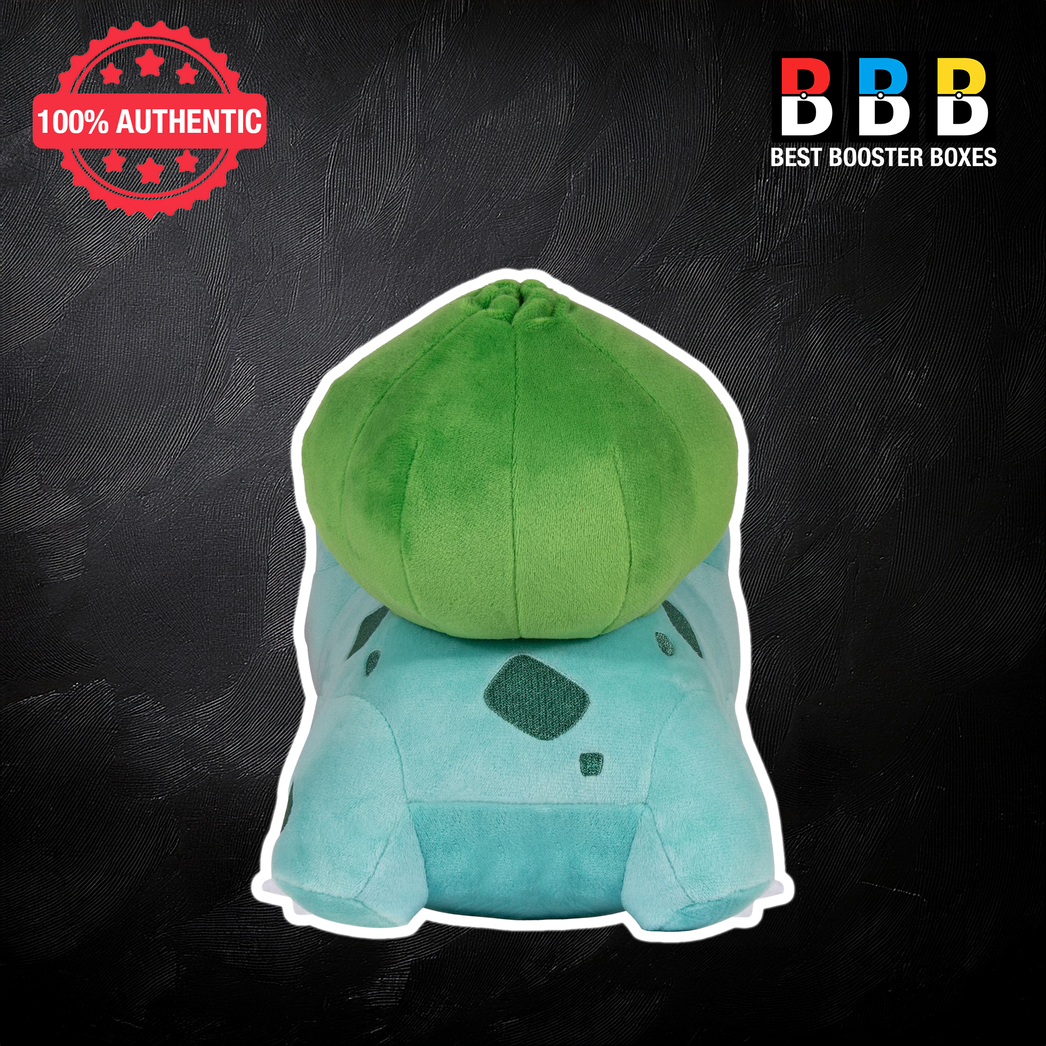 Official Pokémon Bulbasaur large plush toy 12 inch – embroidered features with Pokémon Centre hang tag, rear view