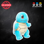 Official Pokémon Squirtle large plush toy 12 inch – side view showing blue body, cream shell detail and curled tail